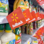 Signs for a Walmart sale
