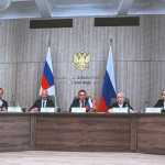 Russia's Federal Fisheries Agency Head Ilya Shestkov in a board room