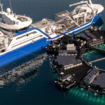 A SalMar vessel harvesting salmon out of the Marine Donut