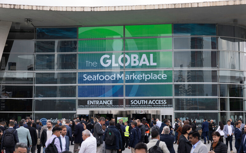The front entrance of Seafood Expo Global