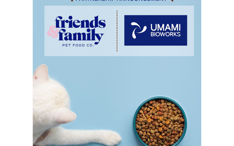 An Umami Bioworks and Friends & Family Pet Food Company partnership announcement
