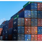 Shipping containers at the port of Los Angeles