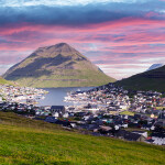 The town of Klaksvík on the island of Borðoy in the Faroe Islands