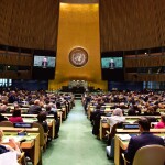 The interior of the United Nations General Assembly