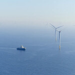 An aerial view of one of Ørsted's existing offshore wind installations