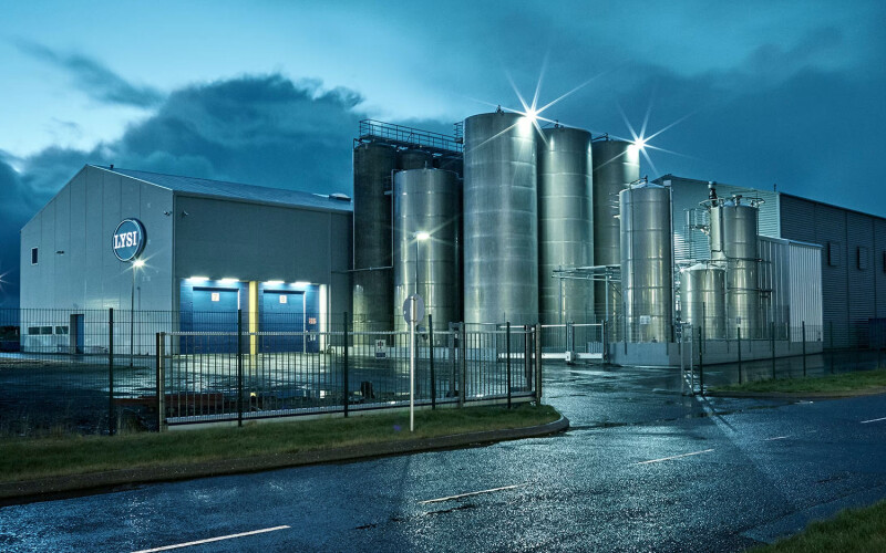 The exterior of a Lysi facility in Iceland