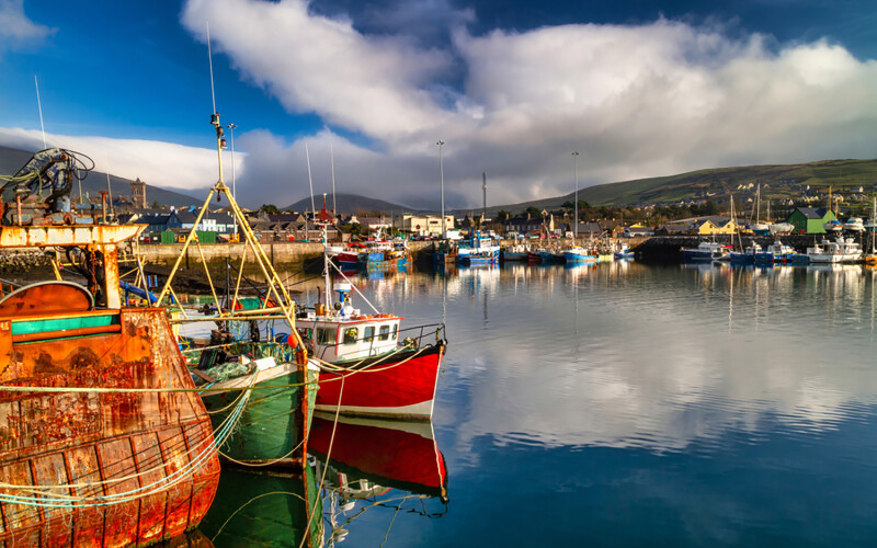 Fishing boats off the coast of Dingle, Ireland