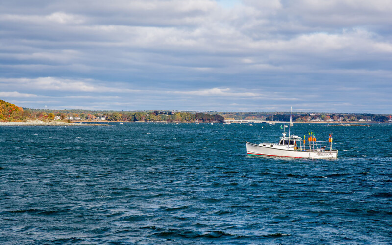 A lobster boat in Maine