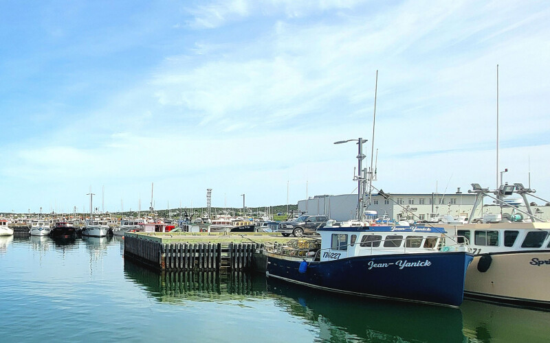 Lobster boats docked in Quebec, Canada