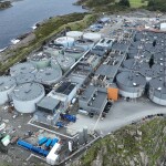 An aerial view of Salmon Evolution's farm in Norway