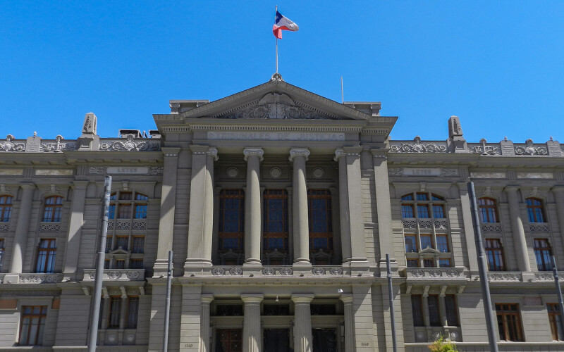The exterior of the Santiago court