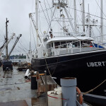A pair of scallop boats in New Bedford, Massachusetts
