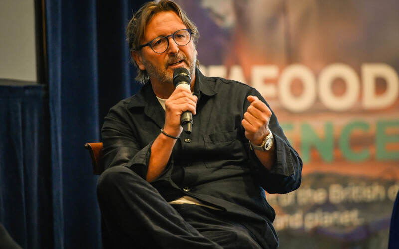 Restaurateur Mitch Tonks presenting at the inaugural U.K. Seafood Federation conference