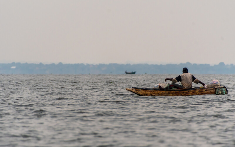A Tanzanian fisher on Lake Victoria