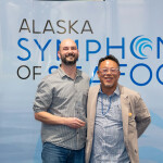 E&E Foods' representatives accepting the Alaska Symphony of Seafood award for Best New Foodservice Product