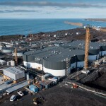 An aerial view of First Water's land-based salmon farming facility in Thorlakshofn, Iceland