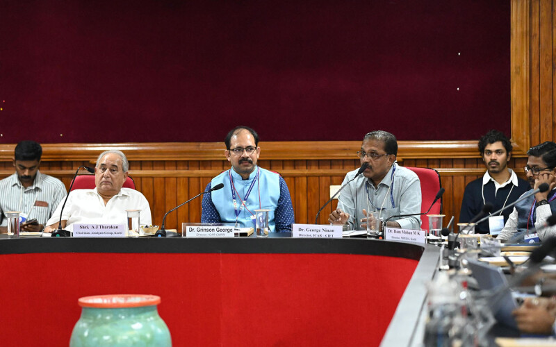 Officials speak at the fourth International Symposium on Marine Ecosystems in India