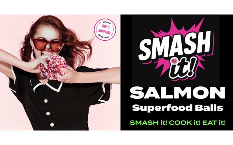 A promotion for The Plant Based Seafood Co.'s new salmon balls