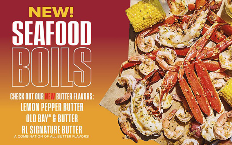 A promotion for Red Lobster's new seafood boil flavors