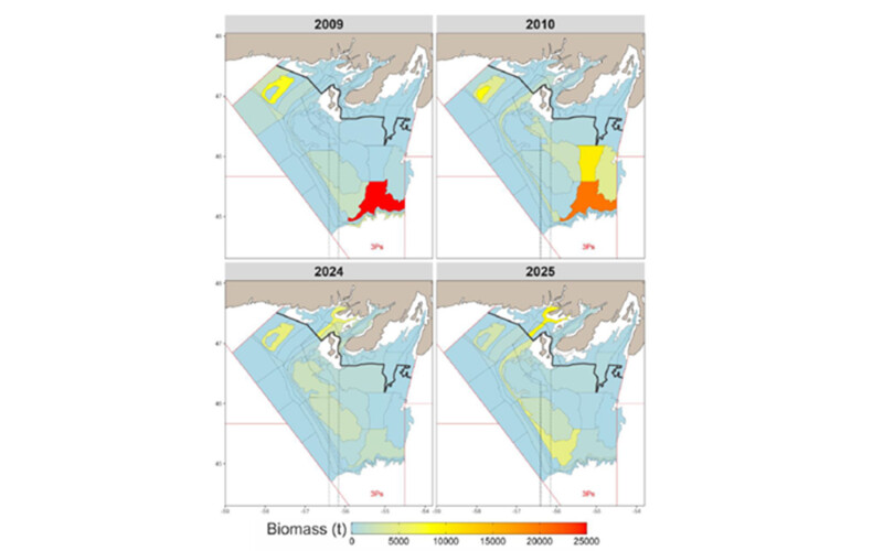 A graphic depicting the geographic location of cod catch in the 3Ps