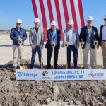 Officials with Lineage at the groundbreaking ceremony in Hutchins, Texas