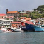Fishing boats at a dock in Grenada