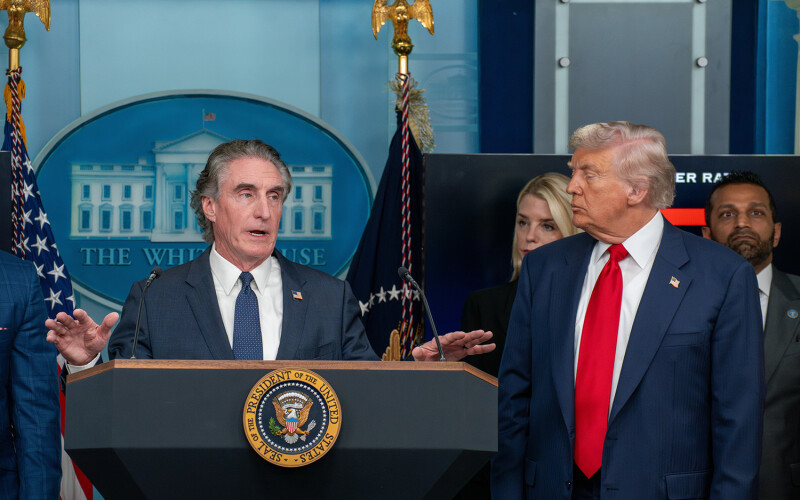 Doug Burgum and President Trump, talking about things