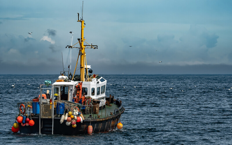 A fishing trawler vessel off the coast of the U.K.