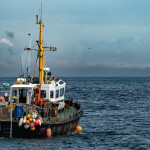 A fishing trawler vessel off the coast of the U.K.