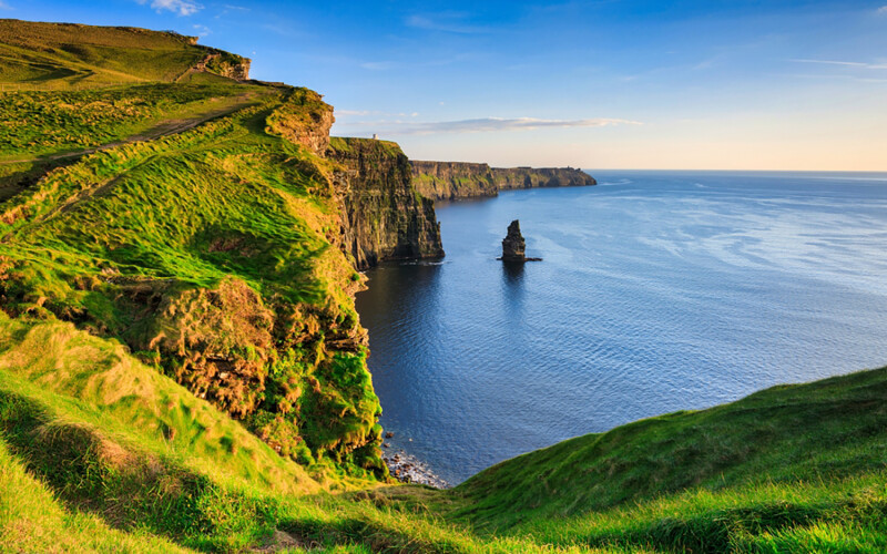Irish coastline off the Cliffs of Moher