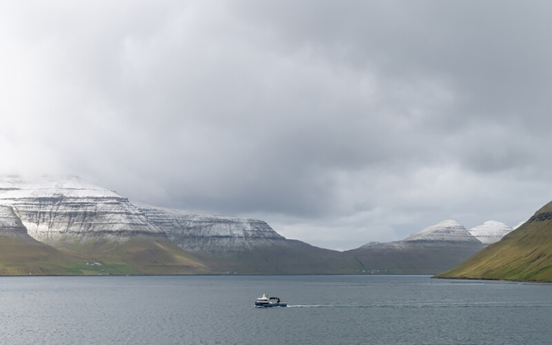 A fishing boat off the coast of the Faroe Islands