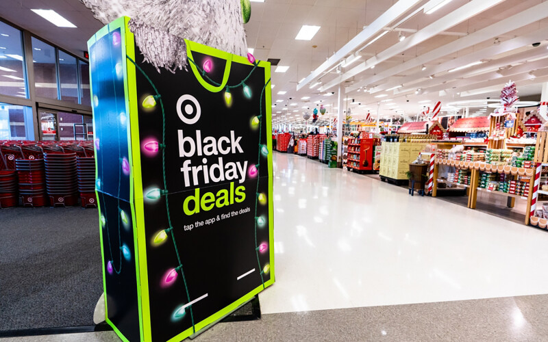 A Black Friday promotional poster at a Target in North Carolina