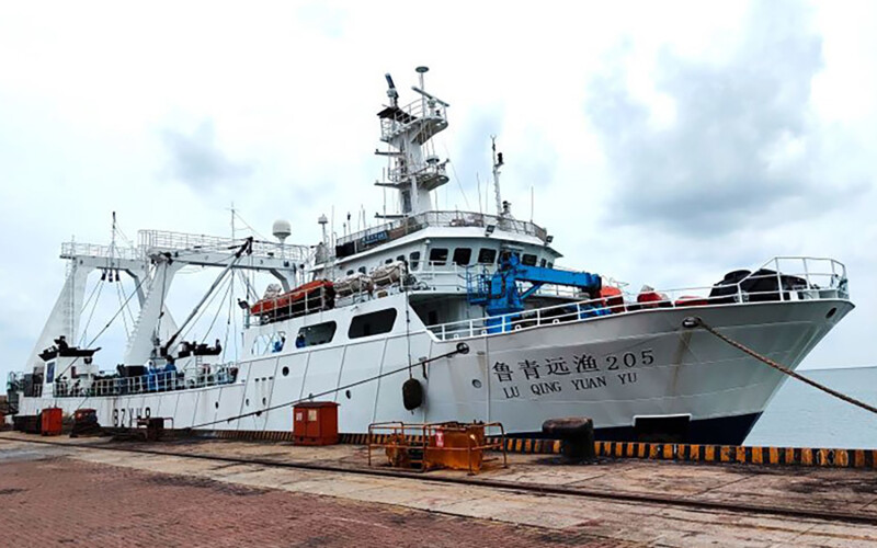 A Qingdao Ocean Fishery Co. squid-fishing vessel