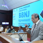 A panel speaking during a consultation on the BBNJ Agreement in India
