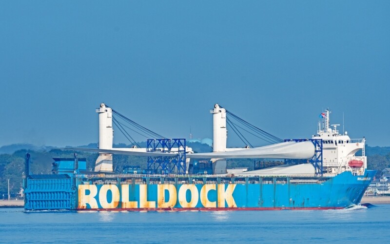 wind turbines being transported to New Bedford