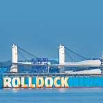 wind turbines being transported to New Bedford