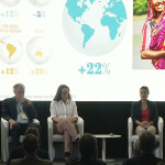 Panelists discussing climate change's effects on the global seafood industry at the 2025 Seafood Expo Global