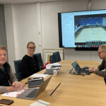 Jan Roger Lerbukt, Synnøve Liabø, and Sverre Johansen of the Norwegian Fishermen's Association in a room