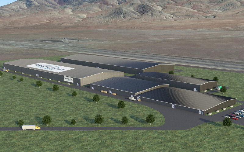 A rendering of West Coast Salmon's planned facility in Nevada