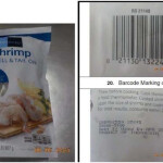 A label for shrimp associated with a large shrimp recall