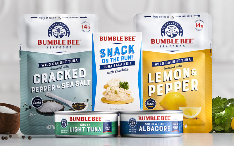 Bumble Bee products in a staged shot