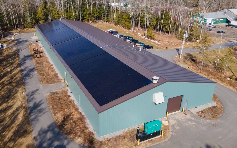 An aerial view of American Unagi's aquaculture facility