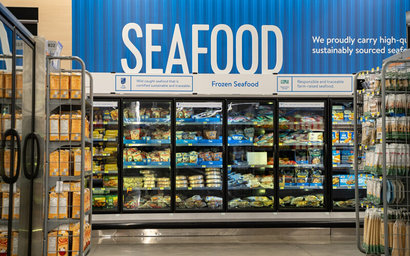 A seafood grocery aisle