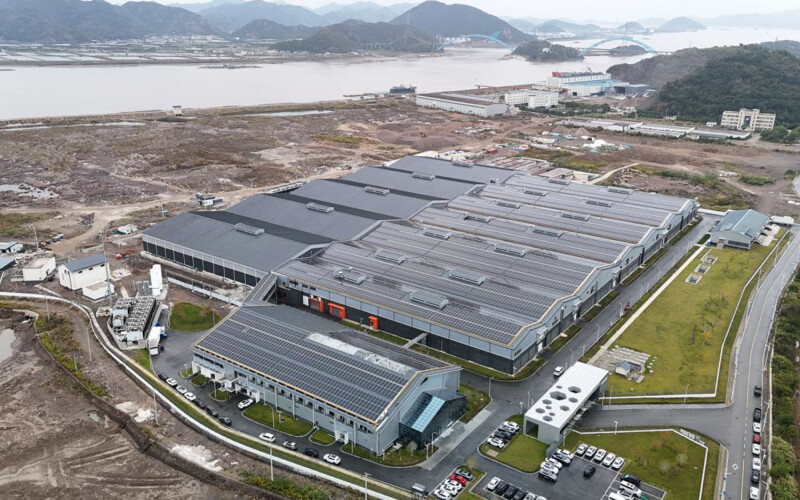 An aerial view of Nordic Aqua Partners' facility in Ningbo, China