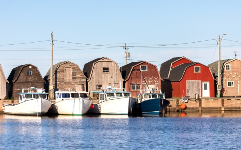 Oyster barns and fishing boats on Prince Edward Island