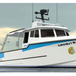 A rendering of an electric lobster vessel