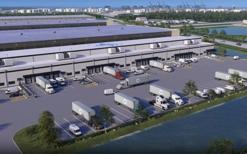 A rendering of Unitcold's planned warehouse