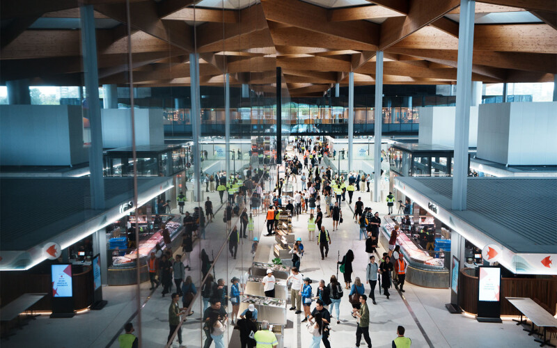 An interior view of the Sydney Fish Market