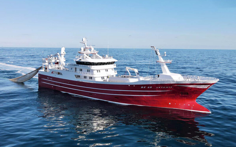 One of the vessels involved in the pilot project was Artemis, a 75-meter midwater trawler