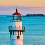 A lighthouse overlooking Lake Michigan